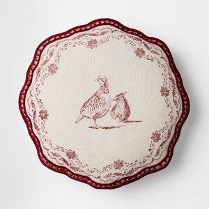 New 16” Burgundy & Cream
Christmas Partridge Throw Pillow Threshold Studio McGee